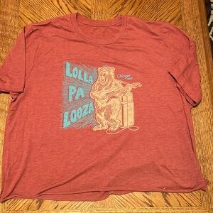 LOLLAPALOOZA CHICAGO 2015  BEAR GUITAR TEE SCOOP NECK SHIRT BAND FESTIVAL